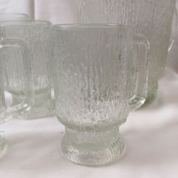 Vintage Tree Bark Texture Mugs & Pitcher Set - Picture 4 of 7